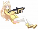 Anime CG Anime Pictures      181490
animal ears blonde hair boots gun hairpins jacket long purple eyes skirt thigh highs   anime picture