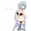 Unlight : Marguerite 181502
bikini blue hair blush brown eyes choker flower garter short smile   anime picture