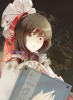 Alice in Wonderland :  181542
book brown hair crossover purple eyes ribbon short   anime picture