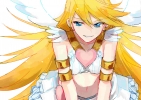 Panty & Stocking with Garterbelt : Anarchy Panty 181563
blonde hair blue eyes heart jewelry long skirt smile wings   anime picture