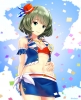 The Idolmaster Cinderella Girls : Takagaki Kaede 181598
bikini blue eyes green hair hat heterochromia short skirt smile   anime picture