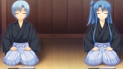 Saimin Enbu : Katsura Kaguya 181606
blue hair fan long pants ribbon short side tail wallpaper   anime picture