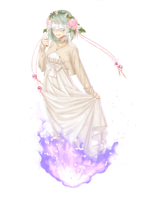 Psychic, Hearts, dress, flower, grey, hair, headdress, jacket, jewelry, short, smile, , , anime, picture, , |, , , pictures