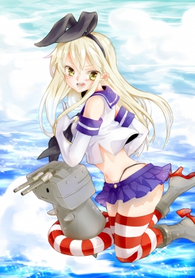 Kantai Collection : Rensouhou chan Shimakaze 181836
 668440  kantai collection  rensouhou chan shimakaze   ( Anime CG Anime Pictures      ) 181836   : Leno^a^
:3 anthropomorphism bikini blonde hair boots gloves band long skirt thigh highs water float weapon yellow eyes   anime picture