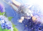 Anime CG Anime Pictures      181621
barefoot blue eyes dress flower long hair purple shorts smile water wet   anime picture