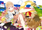 Anime CG Anime Pictures      181651
animal barefoot bikini blonde hair blush hairpins long red eyes sandals sky stuffed water   anime picture