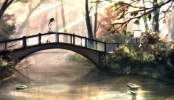 Anime CG Anime Pictures      181670
black hair jacket long skirt tree water   anime picture