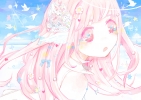 Anime CG Anime Pictures      181812
blue eyes flower heart long hair neko pink red ribbon side tail sky stars stuffed animal tori wings   anime picture