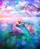 Anime CG Anime Pictures      181840
animal brown eyes hair dress flower long sky water white   anime picture