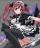 Queens Blade : Airi 181860
blush dress headdress maid polearm red hair ribbon smile thigh highs twin tails weapon   anime picture