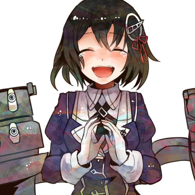 Kantai, Collection, Haguro, anthropomorphism, black, hair, blush, crying, gloves, hairpins, happy, short, weapon, , , anime, picture, , |, , , pictures