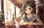 Anime CG Anime Pictures      181872
black hair flower food grey eyes jewelry long smile   anime picture