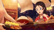 Anime CG Anime Pictures      181873
beverage black hair blue eyes blush eating food hairpins heart long wallpaper   anime picture