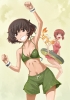 Girls und Panzer : Akiyama Yukari Nishizumi Miho 181882
animal bikini brown eyes hair mizugi short smile surprised water float   anime picture