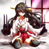 Kantai Collection : Haruna 181890
anthropomorphism black hair blush headdress long red eyes skirt thigh highs weapon   anime picture