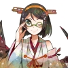 Kantai Collection : Kirishima 181912
anthropomorphism black hair blue eyes headdress megane short smile weapon wink   anime picture