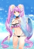 Anime CG Anime Pictures      181947
bikini blush choker flower long hair purple ribbon sky twin tails water float yellow eyes   anime picture