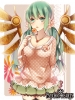 Psychic Hearts :  181958
blush flower green eyes hair jewelry long skirt surprised sweets thigh highs twin tails wings   anime picture