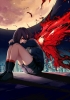 Tokyo Ghoul : Kirishima Touka 182078
boots moon night purple hair red eyes short shorts sky stars wings   anime picture