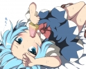 Touhou : Cirno 182111
blue eyes hair blush dress eating fairy ice cream ribbon short sweat   anime picture