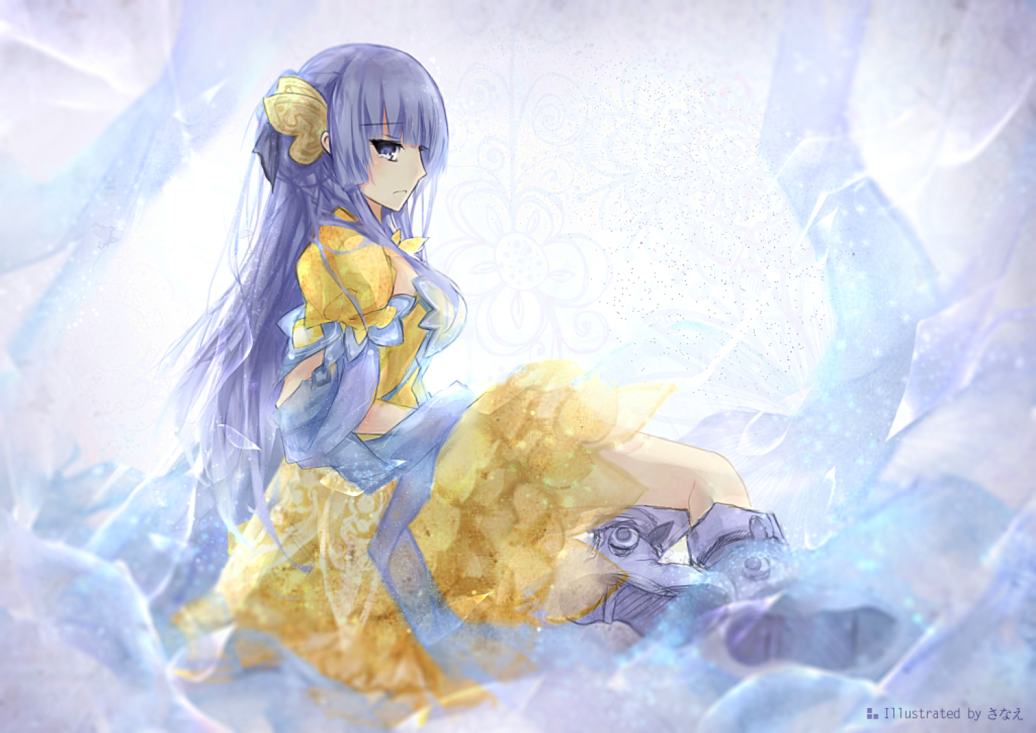 Date, A, Live, Izayoi, Miku, blush, dress, long, hair, purple, eyes, , , anime, picture, , |, , , pictures