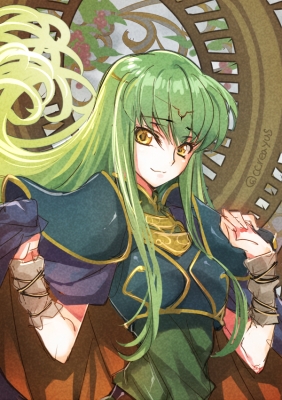 Code Geass Record of Lodoss War : C.C. 182287
 668905  record of lodoss war  c c    ( Anime CG Anime Pictures      ) 182287   : STORMOON
cloak crossover green hair long smile yellow eyes   anime picture