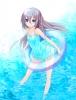 Anime CG Anime Pictures      182120
blue eyes blush long hair mizugi purple smile water float   anime picture
