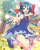Touhou : Cirno 182122
blue eyes hair blush dress fairy happy ice ribbon short shorts tree   anime picture