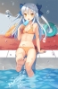 Anime CG Anime Pictures      182125
barefoot bikini grey hair ice cream long water float yellow eyes   anime picture