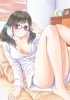 Anime CG Anime Pictures      182156
barefoot bed black hair blue eyes blush long megane pillow twin tails   anime picture