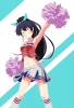 The Idolmaster : Ganaha Hibiki 182162
ahoge black hair blush cheerleader jewelry long ponytail ribbon skirt smile sweat ^_^   anime picture