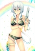 Anime CG Anime Pictures      182166
bikini blush garter green eyes grey hair long rainbow   anime picture