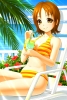HappinessCharge PreCure! : Oomori Yuuko 182231
beverage bikini blush brown eyes hair flower short sky smile tree water   anime picture