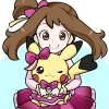 Pokemon : Haruka May Pikachu 182243
:3 animal brown eyes hair jewelry ribbon short side tail skirt smile wink   anime picture