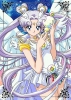 Sailor Moon : Sailor Cosmos 182280
blue eyes choker grey hair heart jewelry long mahou shoujo odango purple rainbow smile twin tails wand wings   anime picture