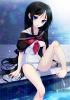 Anime CG Anime Pictures      182332
barefoot black hair blue eyes happy long pool school mizugi seifuku water   anime picture