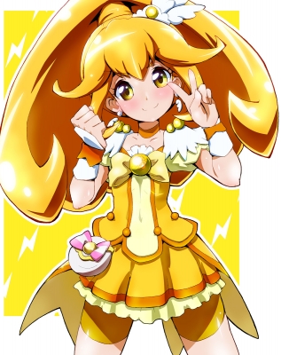 Smile PreCure! : Cure Peace 182367
 668990  smile precure  cure peace   ( Anime CG Anime Pictures      ) 182367   : Cure Ryuuta
blonde hair choker heart jewelry long mahou shoujo ponytail ribbon shorts smile yellow eyes   anime picture