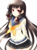 Kantai Collection : Isokaze 182395
anthropomorphism black hair blush long red eyes smile uniform   anime picture