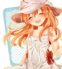 Gekkan Shoujo Nozaki kun : Sakura Chiyo 182566
blush happy hat long hair orange ribbon sundress ^_^   anime picture
