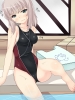 Girls und Panzer : Itsumi Erika 182572
barefoot blush green eyes grey hair mizugi pool short water wet   anime picture