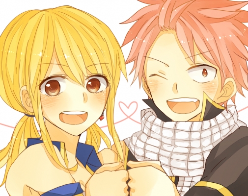 Fairy Tail : Lucy Heartfilia Natsu Dragneel 182823
 669448  fairy tail  lucy heartfilia natsu dragneel   ( Anime CG Anime Pictures      ) 182823   : Natsu  pixiv3141995 
blonde hair blush brown eyes happy heart jewelry long pink scarf short twin tails wink   anime picture