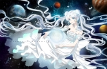 Sailor Moon : Princess Serenity 182695
blue eyes dress jewelry long hair moon odango sky stars twin tails white   anime picture