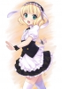 Gochuumon wa Usagi desu ka  : Kirima Sharo 182718
blonde hair blush green eyes happy headdress maid ribbon short thigh highs   anime picture