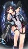 Anime CG Anime Pictures      182776
black hair blush garter gloves long red eyes skirt smile thigh highs   anime picture