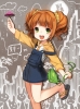 The Idolmaster : Takatsuki Yayoi 182860
blush brown hair dress green eyes happy hoodie long overalls sandals twin tails umbrella   anime picture
