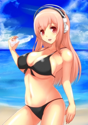 Super Sonico : Sonico 182867
 669491  super sonico  sonico   ( Anime CG Anime Pictures      ) 182867   : Yashichii
beach beverage bikini happy headphones long hair pink red eyes water   anime picture