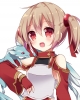 Sword Art Online : Pina Silica 182901
ahoge animal blush brown hair gloves happy long red eyes ribbon twin tails wings   anime picture