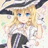 Touhou : Kirisame Marisa 182911
blonde hair blue eyes blush braids dress fang gloves hat long ribbon smile stars witch   anime picture