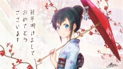 Anime CG Anime Pictures      182992
black hair blue eyes hairpins kimono short smile umbrella   anime picture