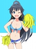 The Idolmaster : Ganaha Hibiki 182998
bikini black hair blue eyes cheerleader fang jewelry long ponytail shorts wink   anime picture